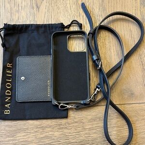 Bandolier Black Phone Case with Crossbody Strap